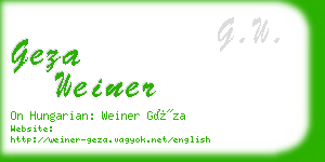 geza weiner business card